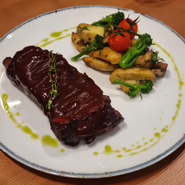 Pork ribs with BBQ sauce